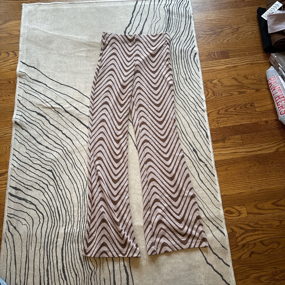 Urban Outfitters Brown and Cream Striped Pants